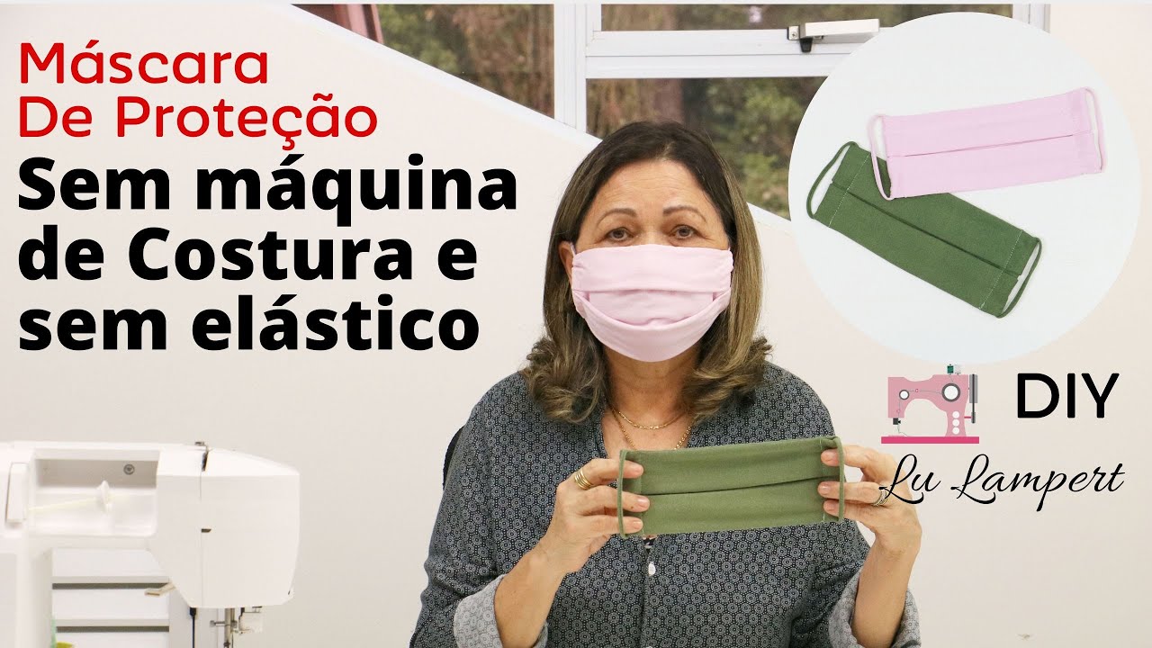 MÁSCARA DE PROTEÇÃO FEITA COM CAMISETA EM MALHA DE ALGODÃO, USADA.