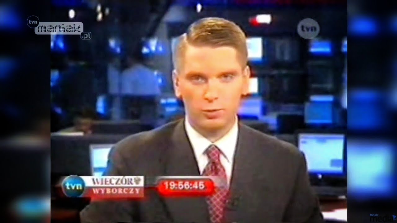 Wieczór wyborczy 2001 - Wybory parlamentarne. Tomasz Lis, Monika Olejnik