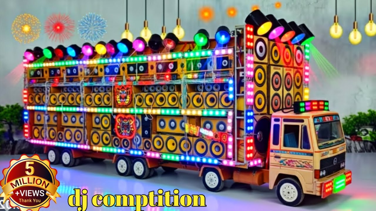 Mini Dj Truck Setup Loading at-home by Cardboard Making Dj truck and light | mini dj wala dj gadi