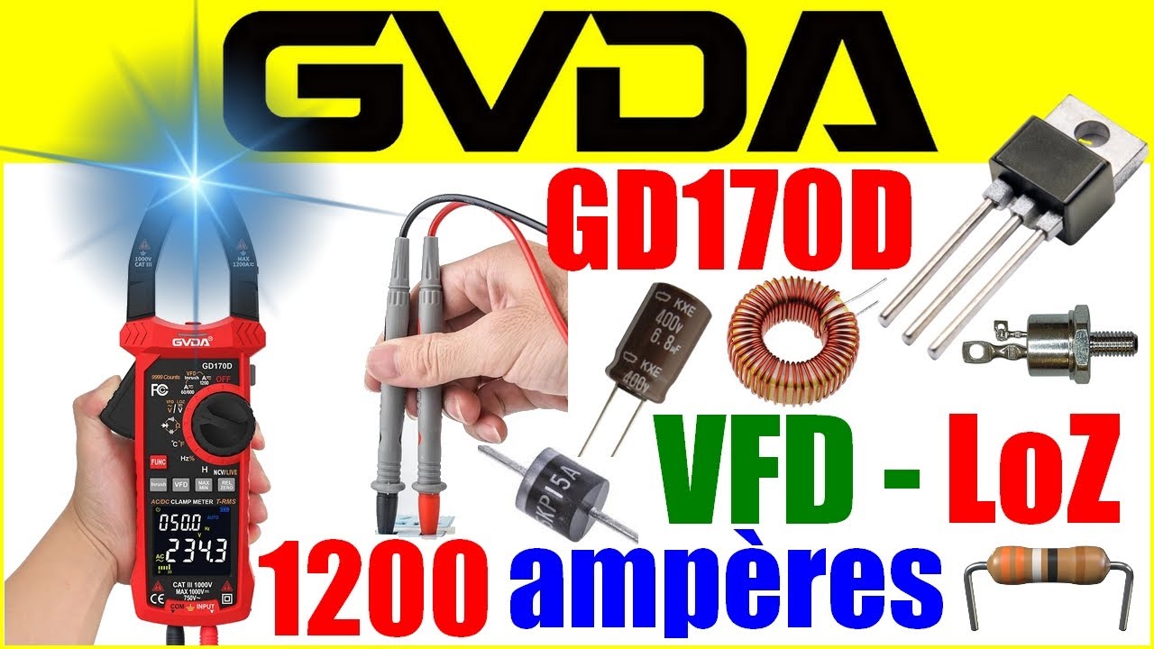 Test multim&egrave;tre Pince GVDA GD170D test condensateur diode inductance &eacute;lectronique GVDA 170D