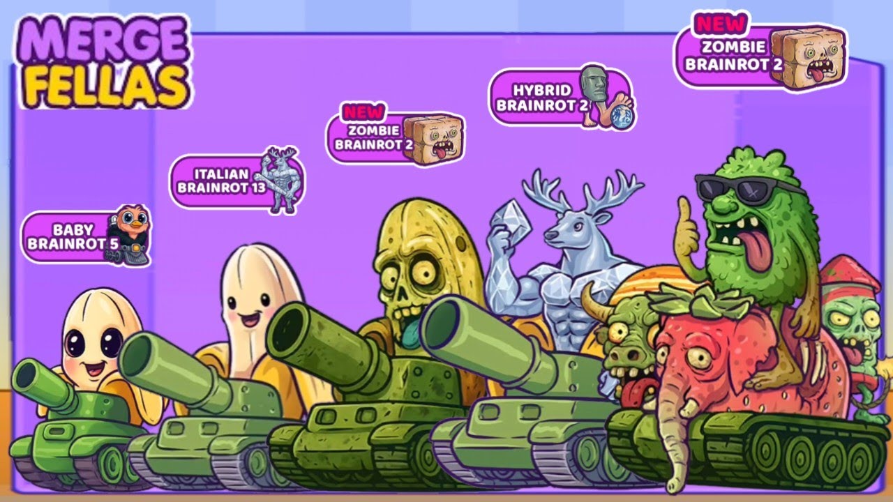 Merge Fellas BOSS + BOSS ⁉️ ZOMBIE 2, HYBIRD 2, BRAINROT 13, BABY 5 - New Update Ultimate max level