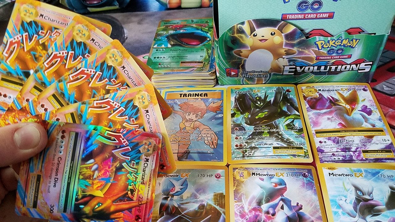 5 MEGA CHARIZARD EX PULLS! THE BEST FAKE POKEMON EVOLUTIONS BOOSTER BOX - PART 1