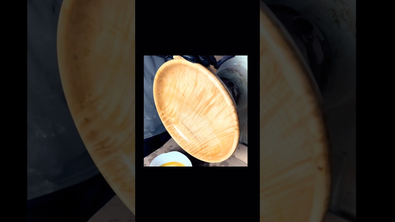 Finish work on figured Maple platter 