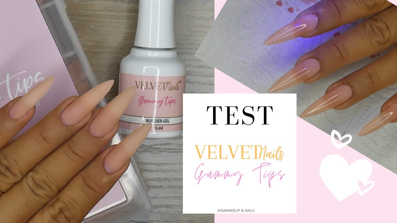 TEST VELVET NAILS Tips 💅🏽🌸 Pose Américaine #poseamericaine #gelx #gummytips #velvetnails