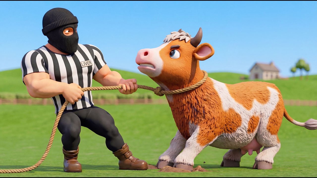 Thief Steals Cow 🐄! Old MacDonald & Police Officer 🚓 Tracks Footprints & Rescue