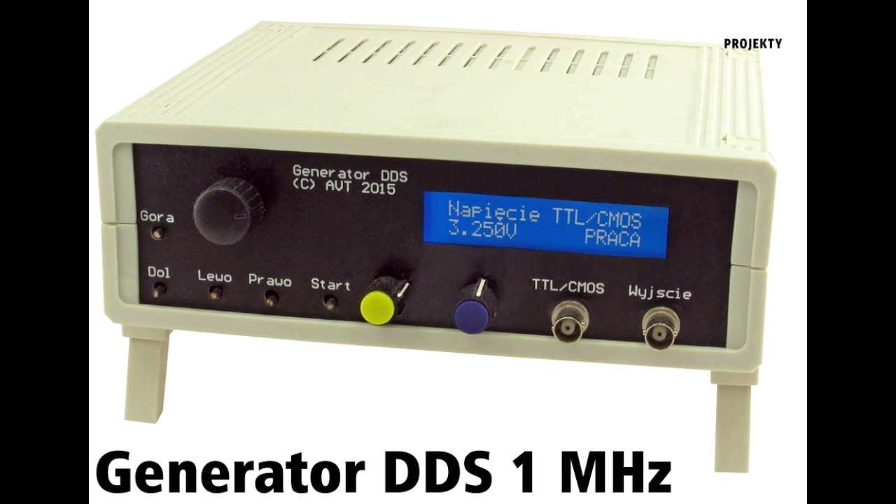 Prezentacja możliwości generatora DDS 1MHz (10MHz dla prostokąta) na AVR i prawdziwym DAC