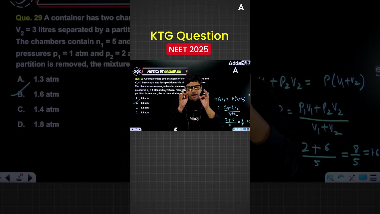 Kinetic Theory of Gases Question from NEET 2025 -  GG Sir #neet2026