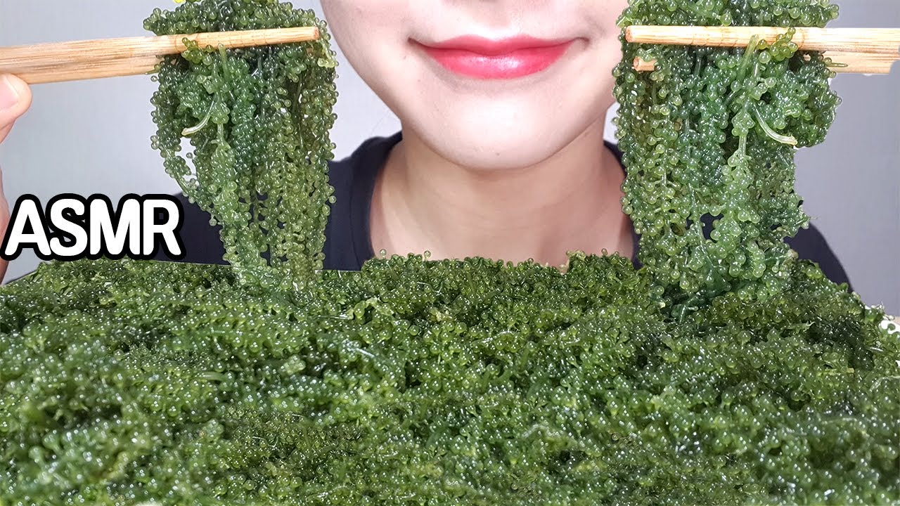 ASMR SEA GRAPES (big bite) 바다포도 리얼사운드 먹방 노토킹 이팅사운드 | *NoTalking MUKPPO Eating Show KOREAN mukbang