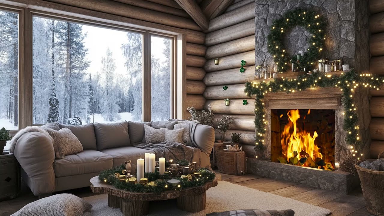 Gentle Winter Snow And Warm Fire Sounds Help Release Tension And Invite Relaxation