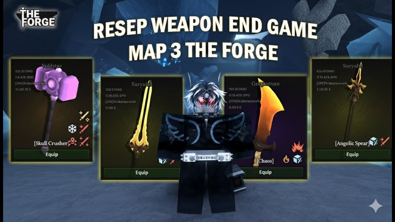 Resep Senjata End Game di Map 3 The Forge Roblox