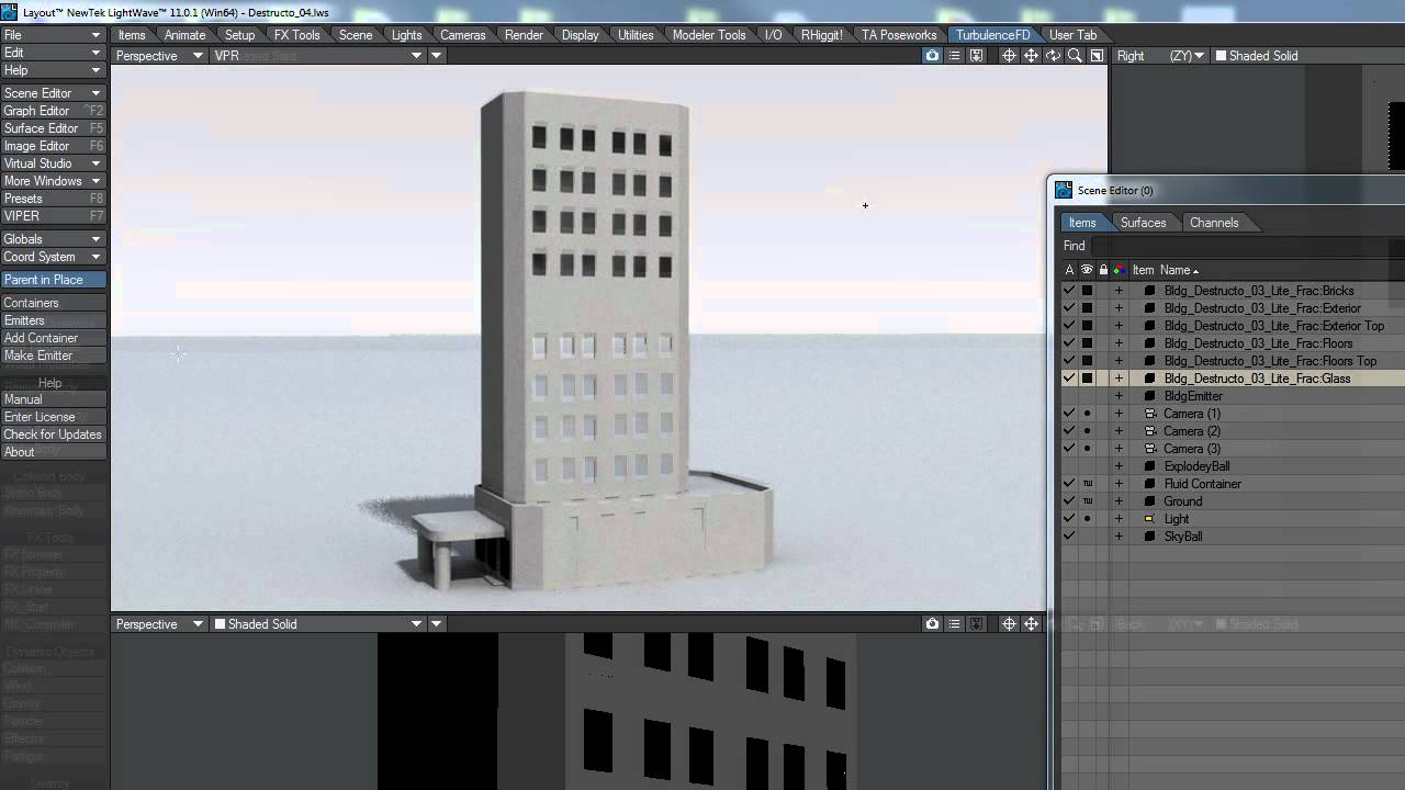 Lightwave 11 Bullet Destruction Test
