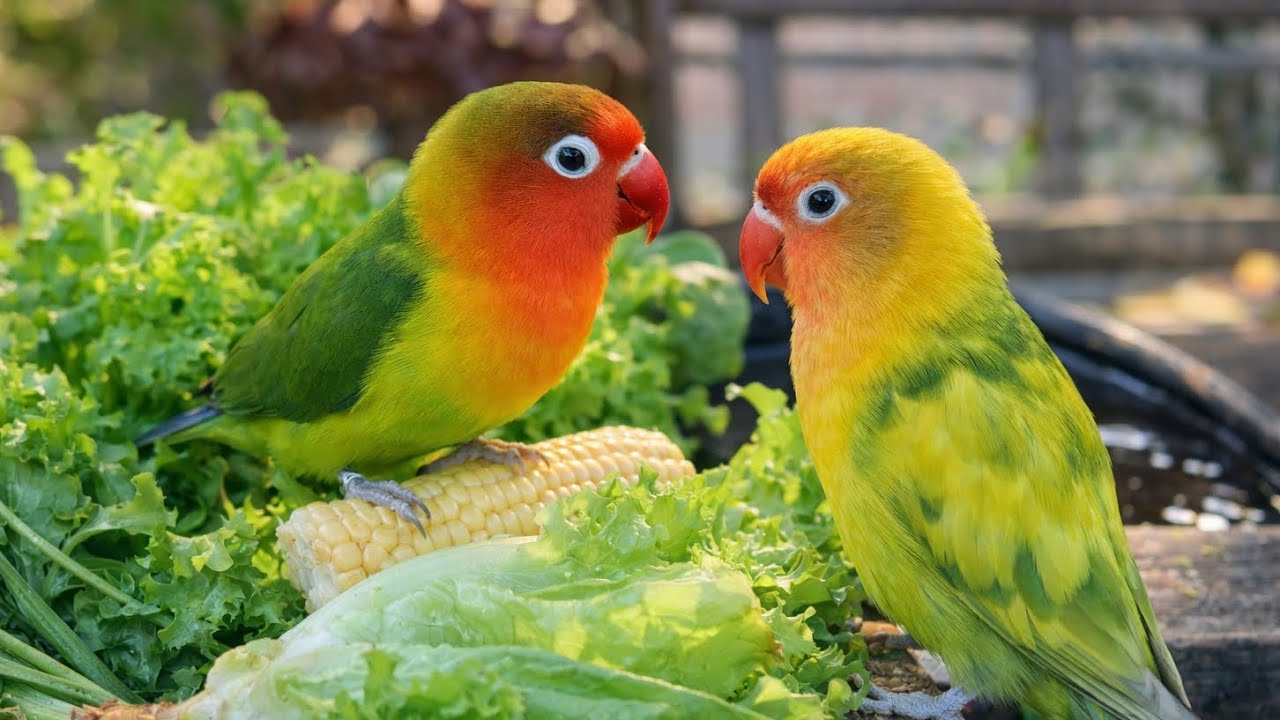 Lovebird Colorful 💚❤️#lovebirds #sunconure #parrotlover #birds #cutelovebird
