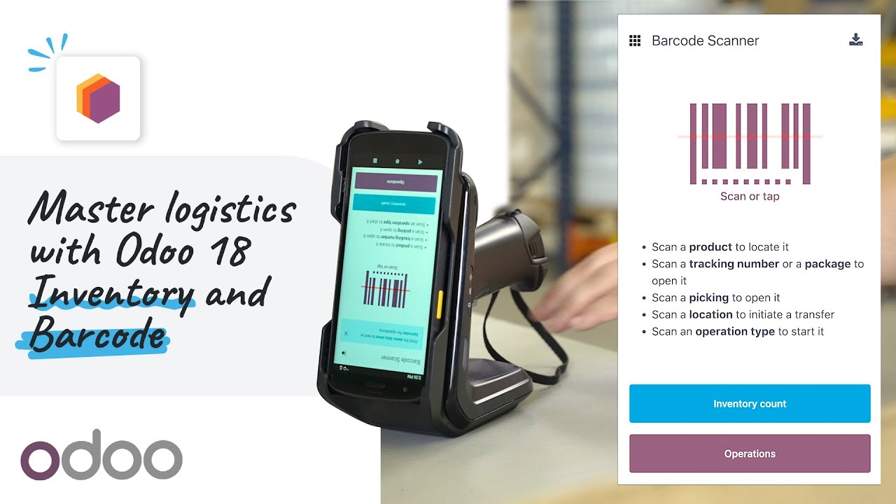 Master logistics with Odoo 18 Inventory and Barcode