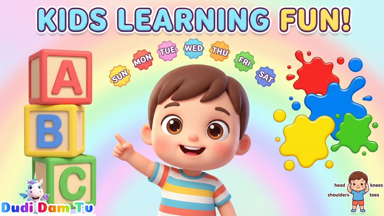 Kids Rhymes | ABC Song, Colors, Days of the Week & Head Shoulders | Kids Learning Compilation