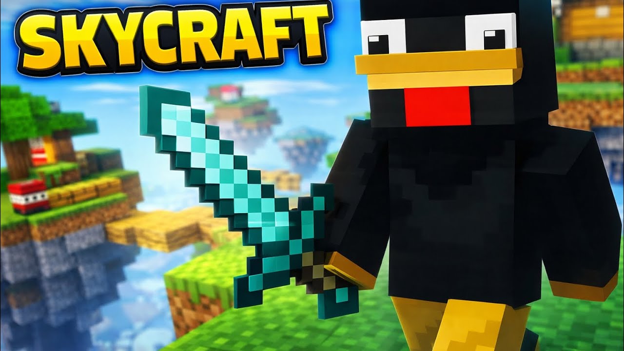 ماين كرافت سكاي كرافت الفيديو برعايه الوكعات 😂🙂