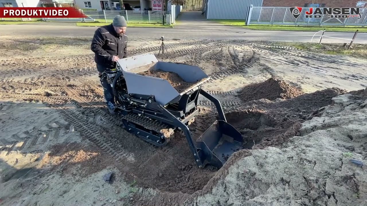 Önrakodó hernyótalpas mini dömper - motoros talicska - JANSEN RD-300PRO-S
