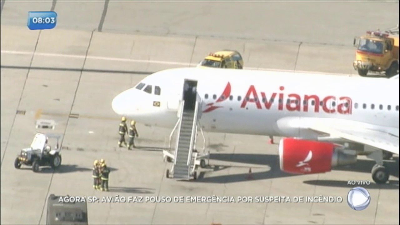 Avião faz pouso de emergência em Guarulhos (SP) por suspeita de incêndio