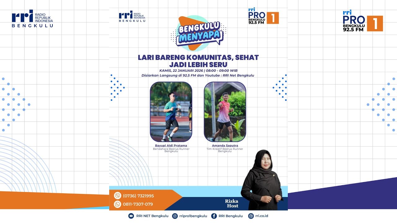 BENGKULU MENYAPA | LARI BARENG KOMUNITAS, SEHAT JADI LEBIH SERU | 22 JANUARI 2026