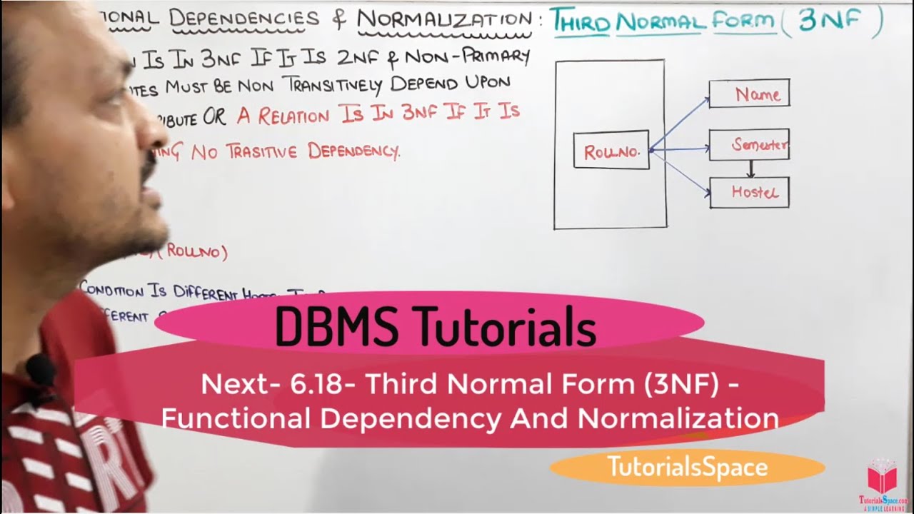 6.18- Third normal form In DBMS With Easy Example | 3nf in dbms | Normalization in dbms