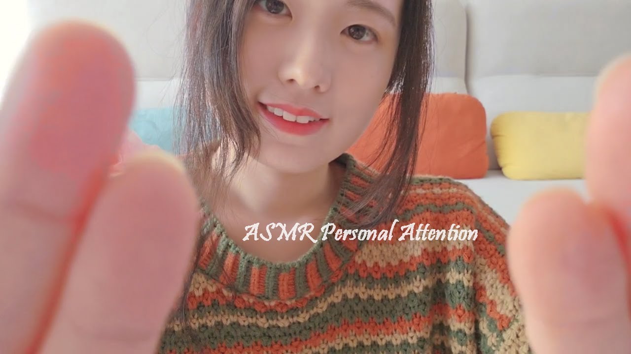 ASMR Personal Attention Ear Blowing & Face Touching  (No Talking)