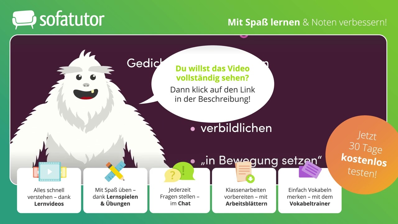 Gedichte auswendig lernen einfach erklärt – Deutsch 5. & 6. Klasse