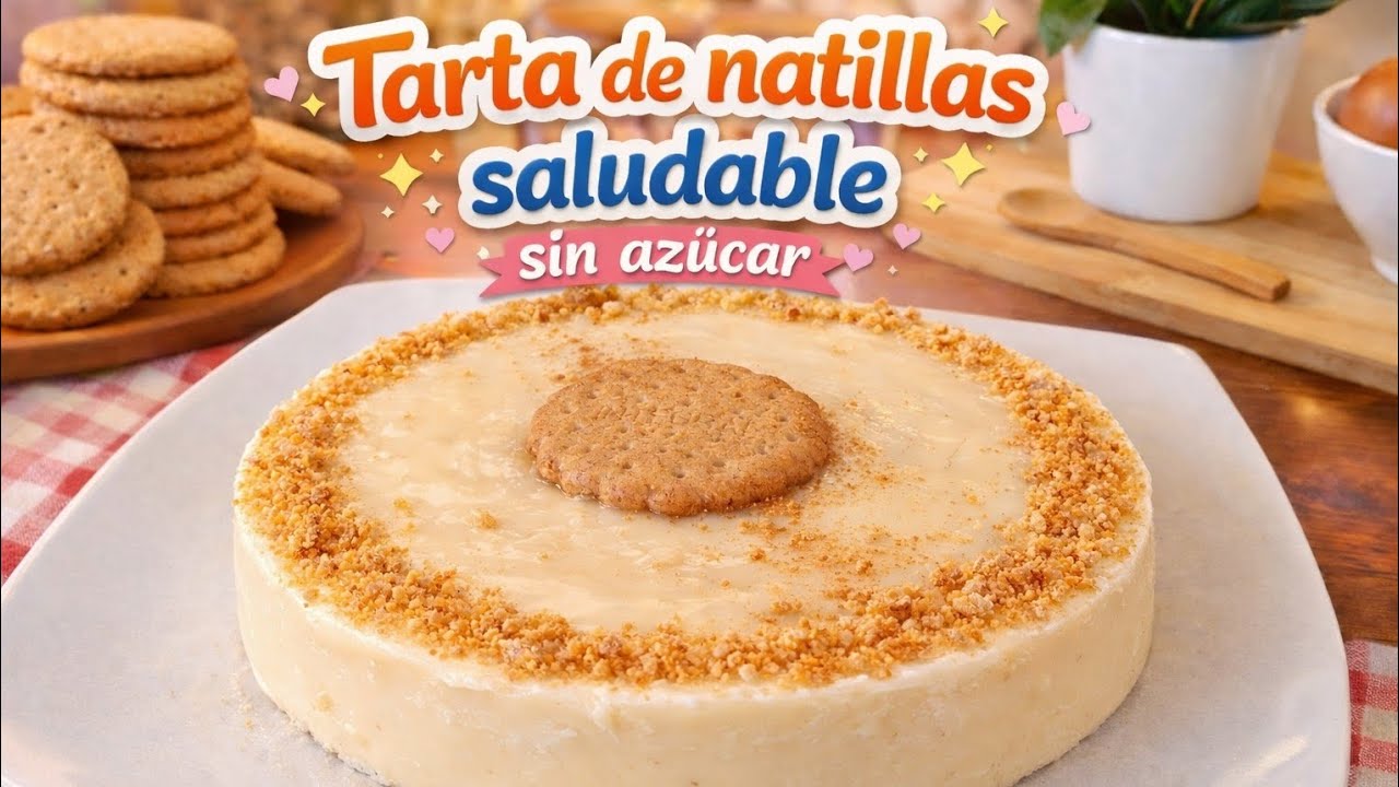 “Tarta de Natillas 🍰 Saludable y Sin Azúcar | Sin Horno”