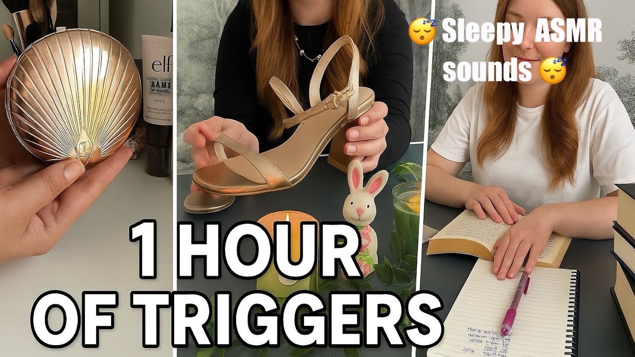 ASMR 🌟1 hour🌟Tapping, brushing, shoes, makeup, jewelry, role play, rambling sounds for sleep 😴
