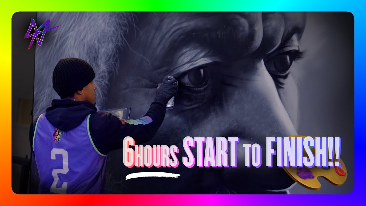 Paint with me! Raw, Frederick Douglass Portrait | Spray Paint Mural