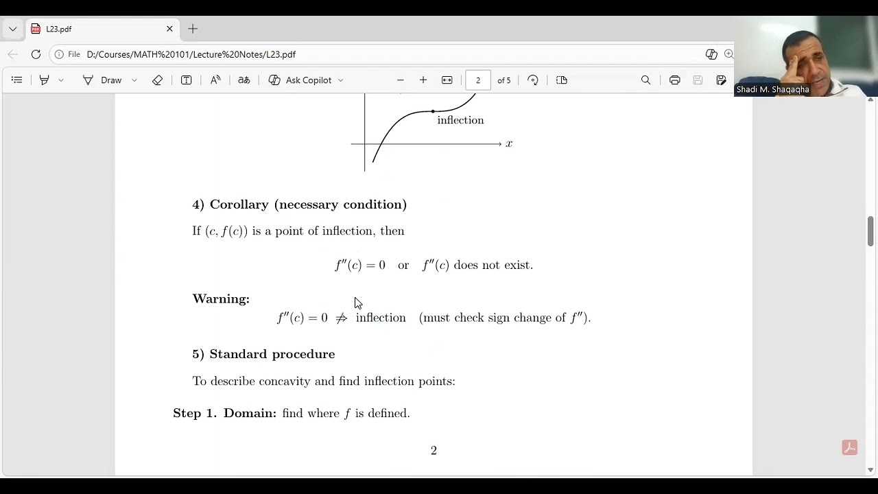 Calculus1 Lecture 23|Concavity & Inflection Points Explained