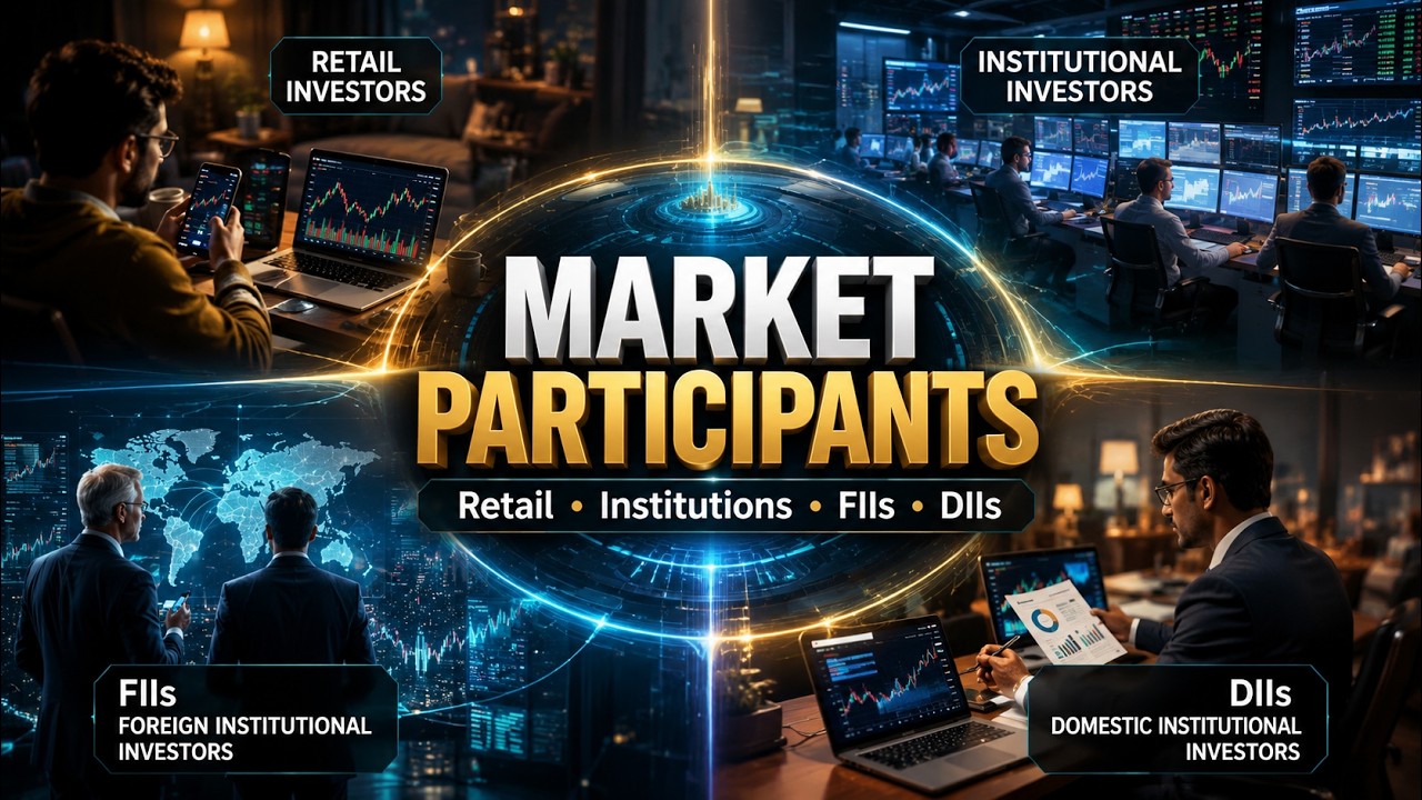 Market Participants: Retail, Institutions, FIIs, DIIs