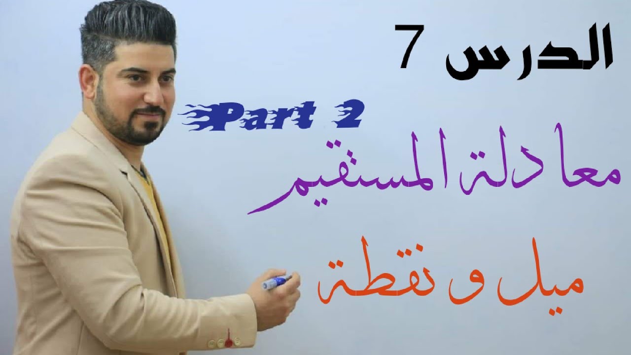 الدرس 7/ معادلة المستقيم اذا علم #ميل و#نقطة / الثالث متوسط