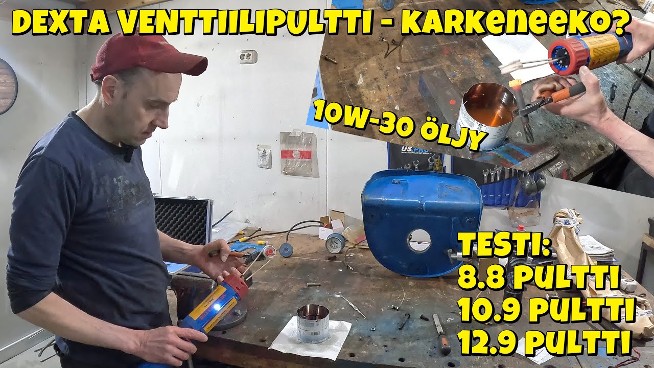 Onnistuuko KARKAISTA pultteja kotona - kokeillaan! Induktio-öljy karkaisu