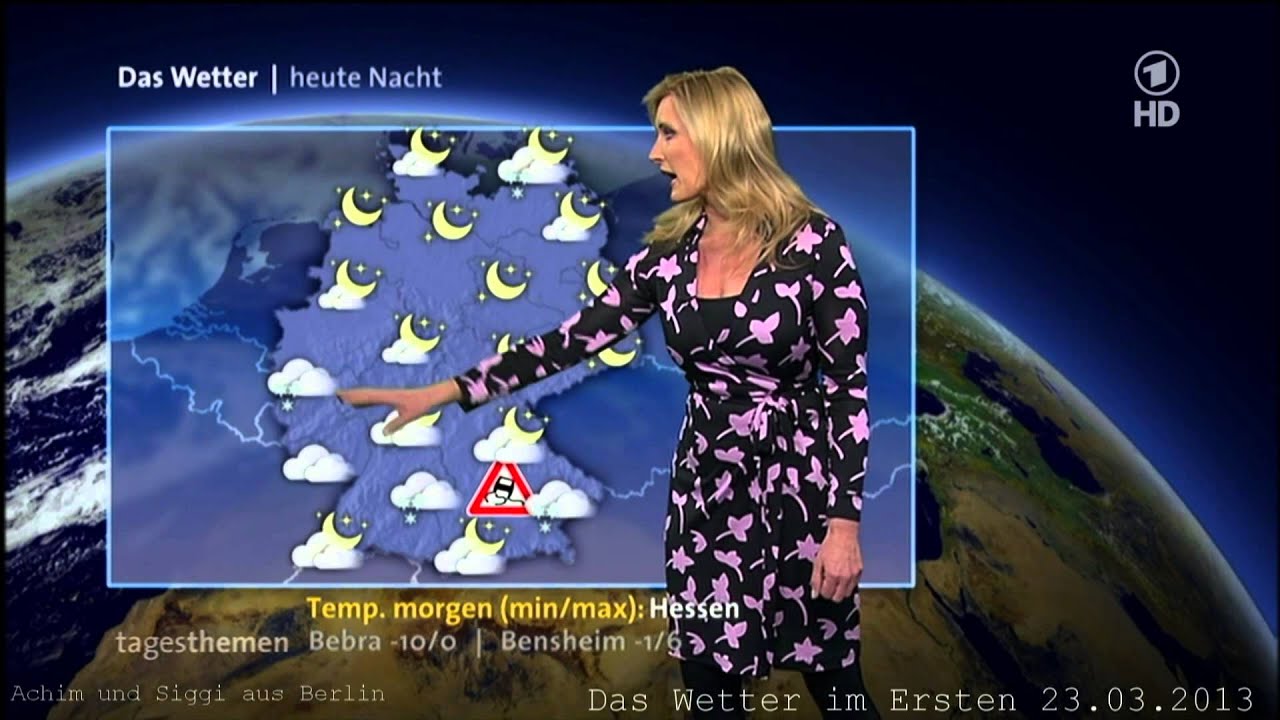Claudia Kleinert 23.03.2013 Das Wetter vor acht im Ersten ARD HD, Sehr strenger Nachtfrost -20 Grad