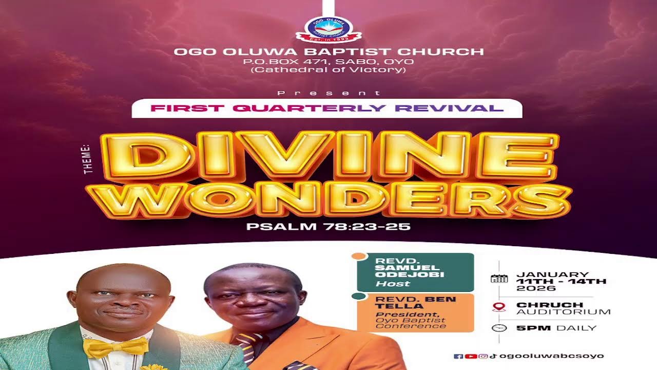 DIVINE WONDERS || PSALM 78:23-25 |DAY ONE WITH REVD BEN TELLA & REVD S.O. ODEJOBI. {EVENING SESSION}