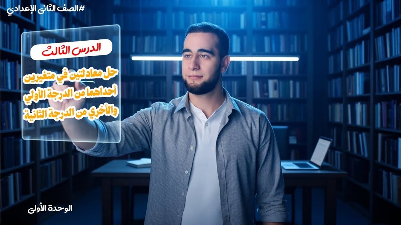 حل معادلتين احدهما من الدرجه الاولى والاخرى من الدرجه الثانيه ( التعويض ) 