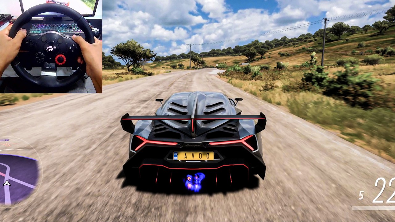 Lamborghini Veneno Insane Sound & Speed! - Forza Horizon 5 Steering Wheel Gameplay Thrustmaster T300