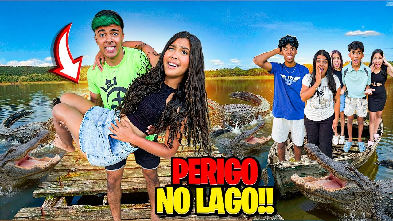 FOMOS EM UM LAGO MUITO PERIGOSO‼️😱 *Estevão salvou Lorena!