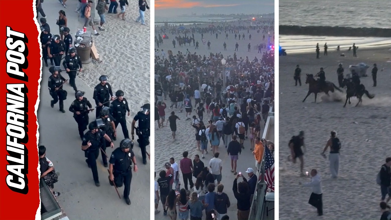 Police on Horseback Charge Crowds During Chaotic California Fourth of July