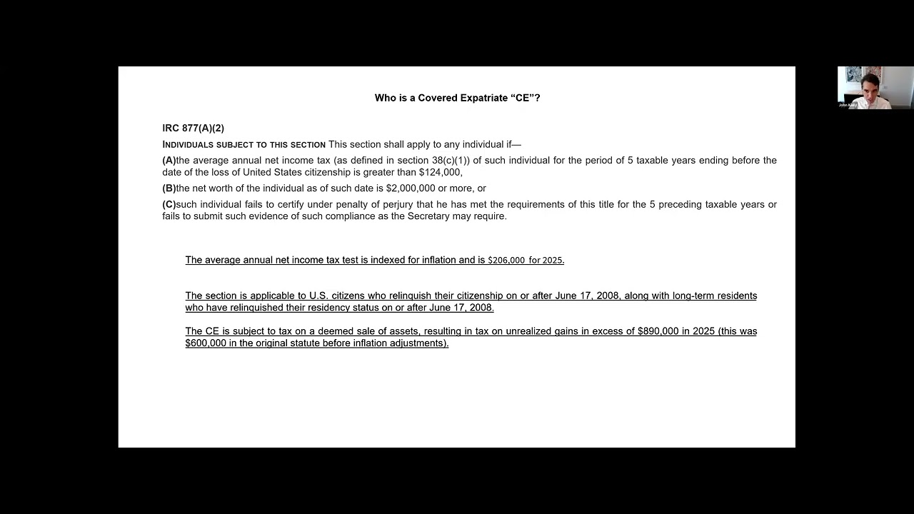 Webinar: The IRS Issues Final Regulations on Gifts and Bequests from Covered Expatriates