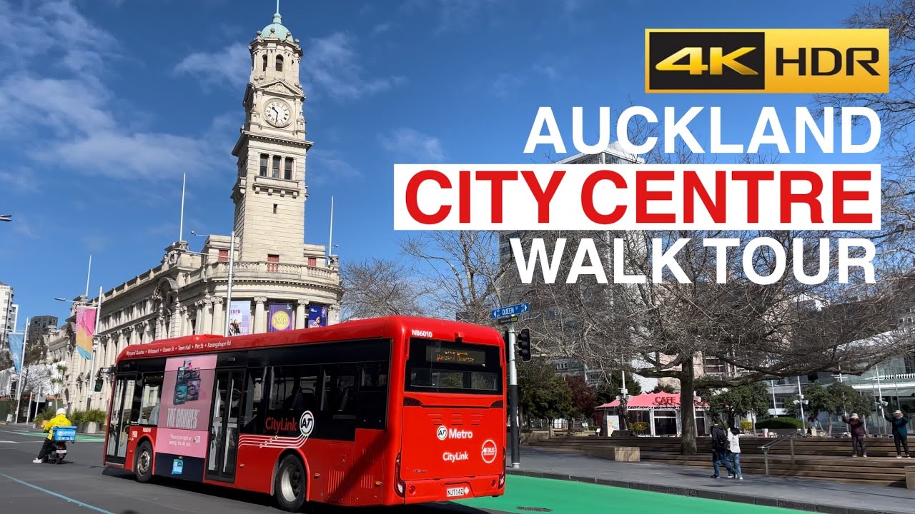Auckland Grafton Road to CBD Walking Tour New Zealand 4K