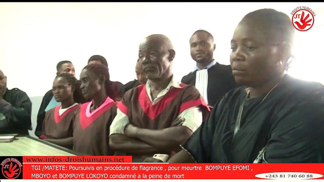 TGI MATETE: LES 3 PRESUMES ASSASSINS DE MARTIN CONDAMNES A LA PEINE DE MORT