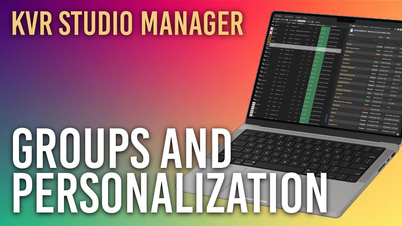 KVR Studio Manager: Groups and Personalization