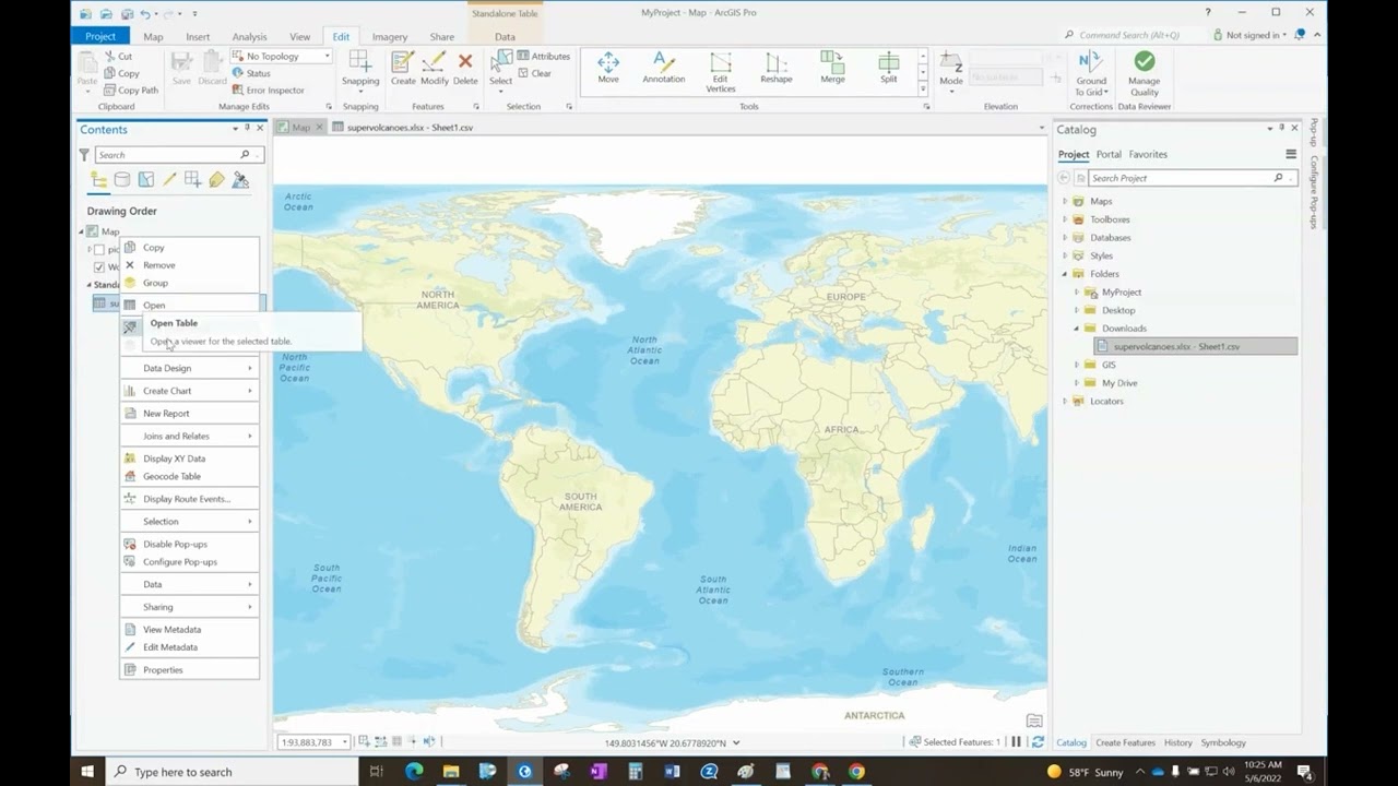 ArcGIS Pro: Viewing Coordinate (XY) Data from a CSV File