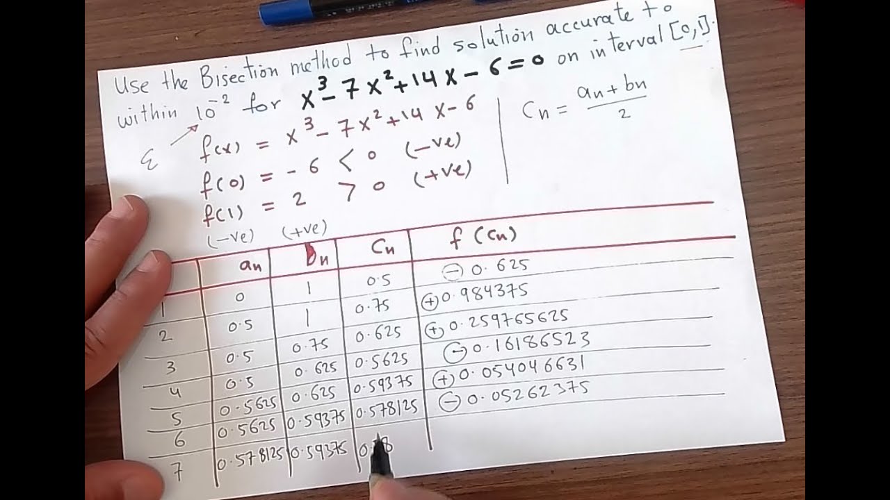 Numerical Analysis 3: Solved problem by Bisection Method حل سؤال امتحاني لأيجاد نسبة الخطأ المطلوبة