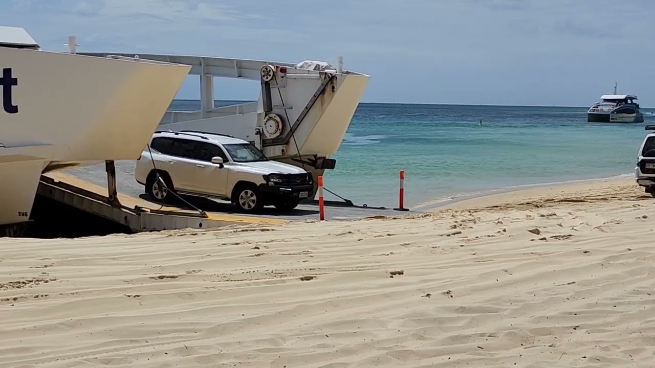 Unloading of Micat at Moreton Island 230pm Feb 5 2022