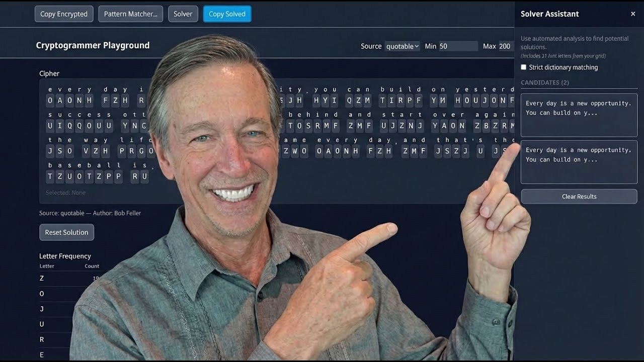 I turned my vibe coded cryptogram helper into a full solver!