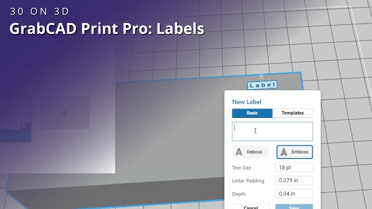 30 on 3D: Labels in GrabCAD Print Pro | Purple Platypus