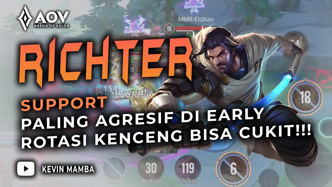 RICHTER SUPPORT AGRESIF BANGET BISA NGERUSUH DI WAR! | AoV | 傳說對決 | RoV | Liên Quân Mobile