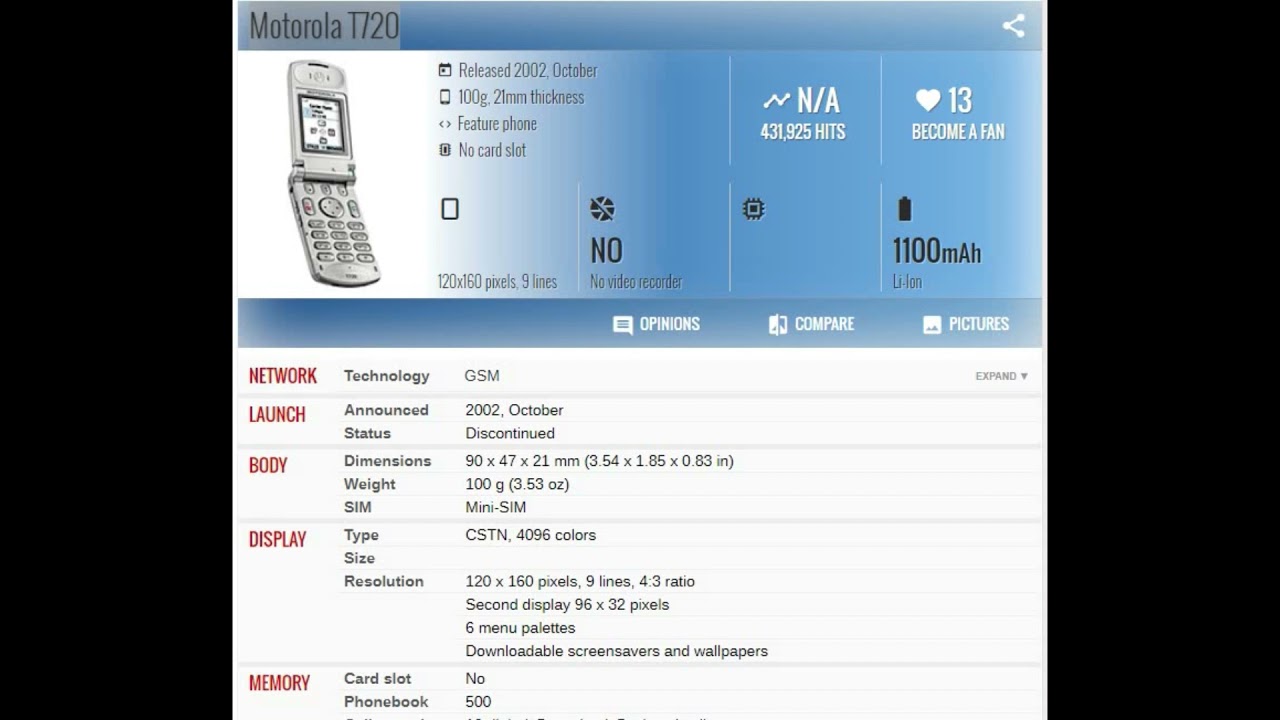 Motorola T720 PRICE AND SPECIFICATION