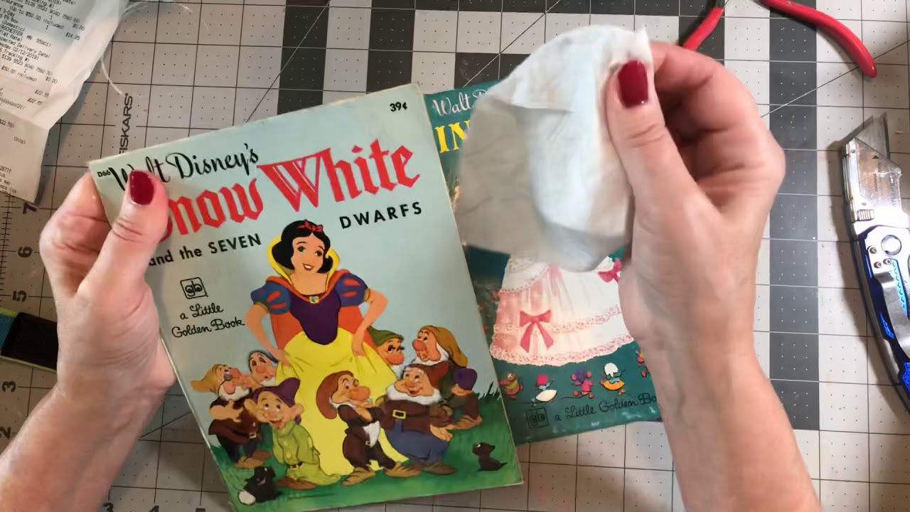 Preparing little golden books for journal covers